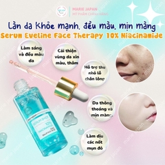Serum Eveline Face Therapy 10% Niacinamide Dưỡng Sáng Mờ Thâm Cải Thiện Kết Cấu Da Hiệu Quả Chai 30ml