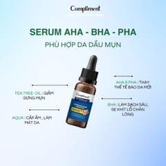 Serum Compliment No Problem AHA BHA PHA Giảm Mụn Mờ Thâm Da Dầu Mụn 27ml