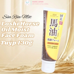 Sữa Rửa Mặt Dầu Ngựa Loshi Sạch Sâu Dưỡng Ẩm Mịn Da Horse Oil Moist Face Foam Nhật Bản Tuýp 130g