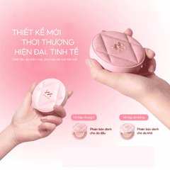 [MUA 1 TẶNG 1] Phấn Nước MENOW Finish Mỏng Nhẹ Mịn Màng Light Makeup Air Cushion Cream Pink Series 12g TẶNG BẢNG PHẤN 4Ô