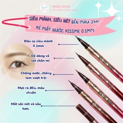 Kẻ Mắt Nước Kiss Me Heroine Make Đầu Cọ 0.1mm Siêu Mảnh Nét Thanh Lâu Trôi Suốt 24H Smooth Liquid Eyeliner Nhật Bản