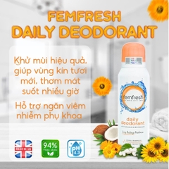Xịt Khử Mùi Femfresh Deodorant Spray Thơm Mát Vùng Kín Lưu Hương 24h Anh 125ml