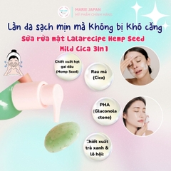 Sữa Rửa Mặt Sủi Bọt Lalarecipe Hemp Seed  Mild Cica 3In1 Sạch Sâu Cấp Ẩm Dịu Nhẹ Hàn Quốc