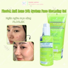 Sữa Rửa Mặt Floslek Giảm Dầu Mụn Dịu Nhẹ Thông Thoáng Da Anti Acne 24h System Face Cleansing Gel Ba Lan