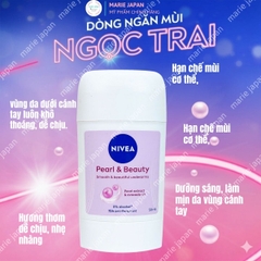 Lăn Sáp Nivea Pearl & Beauty Khử Mùi Dưỡng Da Trắng Sáng Mịn Màng Mờ Thâm 50ml