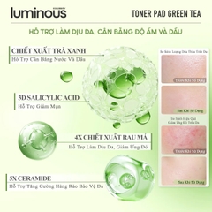 Toner Pad Colorkey Luminous Hỗ Trợ Cấp Ẩm Làm Dịu Dưỡng Sáng  Cho Da Dầu Mụn Green Tea Purifying Pad Hộp 60 Miếng-TẶNG 1 SAMPLE TONER PAD
