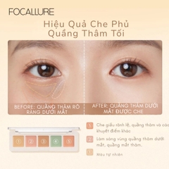 Kem Che Khuyết Điểm Focallure 5 Màu Mềm Mịn Che Phủ Tự Nhiên Lâu Trôi  Color Concealer Palette 4.3g