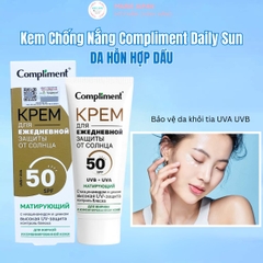 Kem Chống Nắng Compliment Daily Sun Dưỡng Ẩm Nâng Tone Kiềm Dâu Tone Up SPF50+ PA++++ Nga 50ml