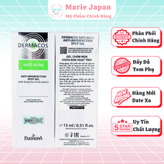 [MUA 1 TẶNG 1] Gel Chấm Mụn Dermacos Anti Acne Anti Imperfection Spot Tuýp 15ml - TẶNG 1 MASK JM
