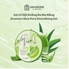 Gel Dưỡng Ẩm Lô Hội Arumore Aloe Vera 99% Làm Dịu Da Phục Hồi Dưỡng Ẩm Toàn Thân – Hàn Quốc – Hũ 300ml