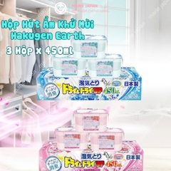 Hộp Hút Ẩm Hakugen Earth Khử Mùi Ẩm Mốc Làm ThơmTủ Quần Áo tủ Giày Nhật Bản 3 Hộpx450ml