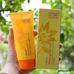 Kem Chống Nắng Cellio Whitening Sun Cream - XANH LÁ GREEN TEA Tuýp 70g