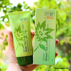 Kem Chống Nắng Cellio Whitening Sun Cream - XANH LÁ GREEN TEA Tuýp 70g
