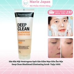 Sữa Rửa Mặt Neutrogena Sạch Sâu Giảm Mụn Siêu Ẩm Mịn Deep Clean Blackhead Eliminating Scrub Tuýp 100G
