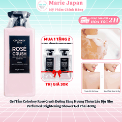 [MUA 1 TẶNG 2] Gel Tắm Colorkey Rosé Crush Dưỡng Sáng Hương Thơm Lâu Dịu Nhẹ Perfumed Brightening Shower Gel Chai 400g - TẶNG SET SAMPLE 2 GEL TẮM