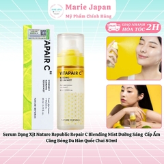 Serum Dạng Xịt Nature Republic Repair C Blending Mist Dưỡng Sáng Cấp Ẩm Căng Bóng Da Hàn Quốc Chai 80ml