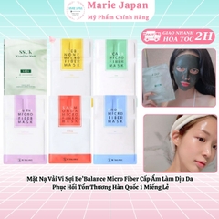 Mặt Nạ Vải Vi Sợi Be’Balance Micro Fiber Cấp Ẩm Làm Dịu Da Phục Hồi Tổn Thương Hàn Quốc 1 Miếng Lẻ