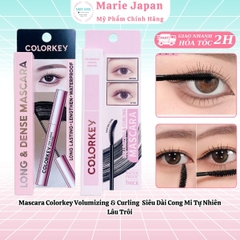 Mascara Colorkey Volumizing & Curling Siêu Dài Cong Mi Tự Nhiên Lâu Trôi