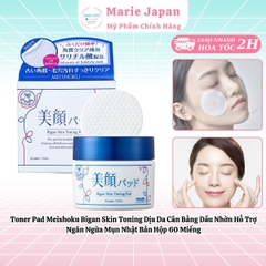 Toner Pad Meishoku Bigan Skin Toning Dịu Da Cân Bằng Dầu Nhờn Hỗ Trợ Ngăn Ngừa Mụn Nhật Bản Hộp 60 Miếng