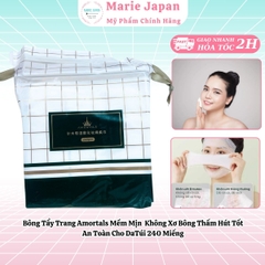 Bông Tẩy Trang Amortals Mềm Mịn Không Xơ Bông Thấm Hút Tốt An Toàn Cho Da Túi 240 Miếng