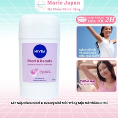 Lăn Sáp Nivea Pearl & Beauty Khử Mùi Dưỡng Da Trắng Sáng Mịn Màng Mờ Thâm 50ml