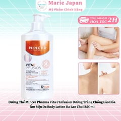 Dưỡng Thể Mincer Pharma Vita C Infusion Dưỡng Trắng Chống Lão Hóa Ẩm Mịn Da Body Lotion Ba Lan Chai 250ml