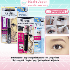 Set Mascara + Tẩy Trang + Kẻ Mắt Kiss Me Heroine - SET 3 MÓN HỒNG