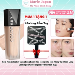 Kem Nền Colorkey Dạng Lỏng Kiềm Dầu Mỏng Nhẹ Mịn Màng Lâu Trôi Lasting Flawless Liquid Foundation 30g - TẶNG  1 GƯƠNG CẦM TAY