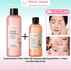 Combo Cocoon 2 Món 1 Nước Tẩy Trang Sen Hậu Giang 500ml + 1 Toner Sen Hậu Giang 310ml