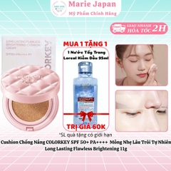Cushion Chống Nắng COLORKEY SPF 50+ PA++++  Mỏng Nhẹ Lâu Trôi Tự Nhiên Long Lasting Flawless Brightening 11g - TẶNG 1 NTT LOREAL XÁM 95ML