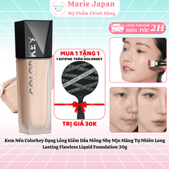 [MUA 1 TẶNG 1] Kem Nền Colorkey Dạng Lỏng Kiềm Dầu Mỏng Nhẹ Mịn Màng Lâu Trôi Lasting Flawless Liquid Foundation 30g - TẶNG  1 GƯƠNG CẦM TAY