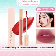 Son Kem Lì Colorkey Soft Matte Water Tint Bền Màu Lâu Trôi Siêu Mịn Môi