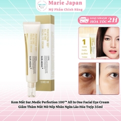 Kem Mắt Sur.Medic Perfection 100™ All In One Facial Eye Cream Giảm Thâm Mắt Mờ Nếp Nhăn Ngừa Lão Hóa Tuýp 35ml