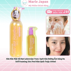 Sữa Rửa Mặt Sủi Bọt Lalarecipe Yuzu Sạch Sâu Dưỡng Ẩm Sáng Da Self Foaming 3in1 Peel Hàn Quốc Tuýp 100ml
