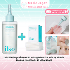 Tinh Chất Ủ Mụn Đầu Đen ILSO Melting Sebum Làm Mềm Sợi Bã Nhờn Hàn Quốc Hộp 150ml + 40 Miếng Bông Ủ