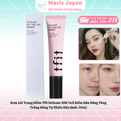 Kem Lót Trang Điểm Tfit Delicate Silk Veil Kiềm Dầu Nâng Tông Trắng Hồng Tự Nhiên Hàn Quốc 30ml -CHÍNH HÃNG TFIT VN