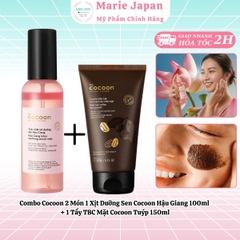 Combo Cocoon 2 Món 1 Xịt Dưỡng Sen Cocoon Hậu Giang 100ml  + 1 Tẩy TBC Mặt Cocoon Tuýp 150ml