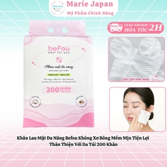 Khăn Lau Mặt Đa Năng Befou Không Xơ Bông Mềm Mịn Tiện Lợi Thân Thiện Với Da Túi 200 Khăn