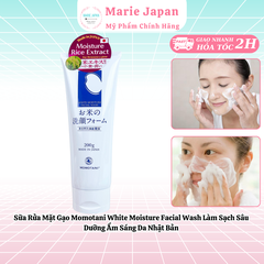 Sữa Rửa Mặt Gạo Momotani White Moisture Facial Wash Làm Sạch Sâu Dưỡng Ẩm Sáng Da Nhật Bản