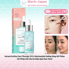 Serum Eveline Face Therapy 10% Niacinamide Dưỡng Sáng Mờ Thâm Cải Thiện Kết Cấu Da Hiệu Quả Chai 30ml
