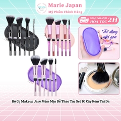 Bộ Cọ Makeup Jary Mềm Mịn Dễ Thao Tác Set 10 Cây Kèm Túi Da