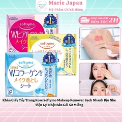Khăn Giấy Tẩy Trang Kose Softymo Makeup Remover Sạch Nhanh Dịu Nhẹ Tiện Lợi Nhật Bản Gói 52 Miếng