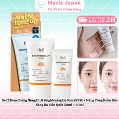 Set 2 Kem Chống Nắng Dr.G Brightening Up Sun SPF50+ Nâng Tông Kiềm Dầu Sáng Da Hàn Quốc 50ml + 20ml