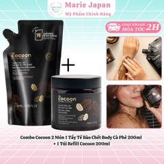 Combo Cocoon 2 Món 1 Tẩy Tế Bào Chết Body Cà Phê 200ml  + 1 Túi Refill Cocoon 200ml