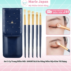 Set 5 Cọ Trang Điểm Mắt  AMORTALS Đa Năng Mềm Mịn Kèm Túi Đựng