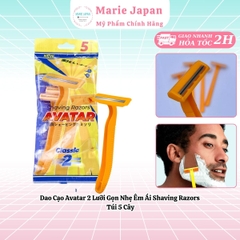 Dao Cạo Avatar 2 Lưỡi Gọn Nhẹ Êm Ái Shaving Razors Túi 5 Cây