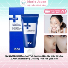 Sữa Rửa Mặt ISOI Than Hoạt Tính Sạch Sâu Giảm Dầu Nhờn Hiệu Quả ACNI Dr. 1st Black Deep Cleansing Foam Hàn Quốc 75ml