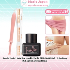 Combo 2 món 1 Nước Hoa vùng kín Foellie ĐEN - BIJOU 5ml + 1 Que Dung Dịch Vệ Sinh Wettrust Inner