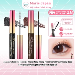 Mascara Kiss Me Heroine Make Dạng Màng Film Micro Brush Chống Trôi Siêu Bền Dày Cong Mi Tự Nhiên Nhật Bản