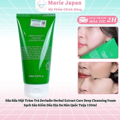 Sữa Rửa Mặt Tràm Trà Derladie Herbal Extract Care Deep Cleansing Foam Sạch Sâu Kiềm Dầu Dịu Da Hàn Quốc Tuýp 150ml